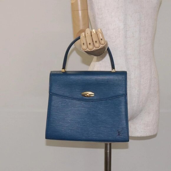 LOUIS VUITTON Epi Malesherbes Hand Bag Blue - Picture 1 of 16